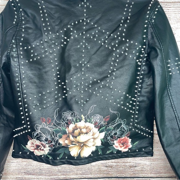 Blank NYC Faux Leather Rose Studded Jacket - Picture 12 of 14